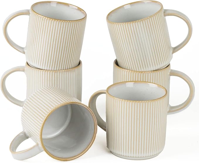 famiware Coffee Mug Set for 6, Star 12 oz Catering Mugs Cup Set by Famiware