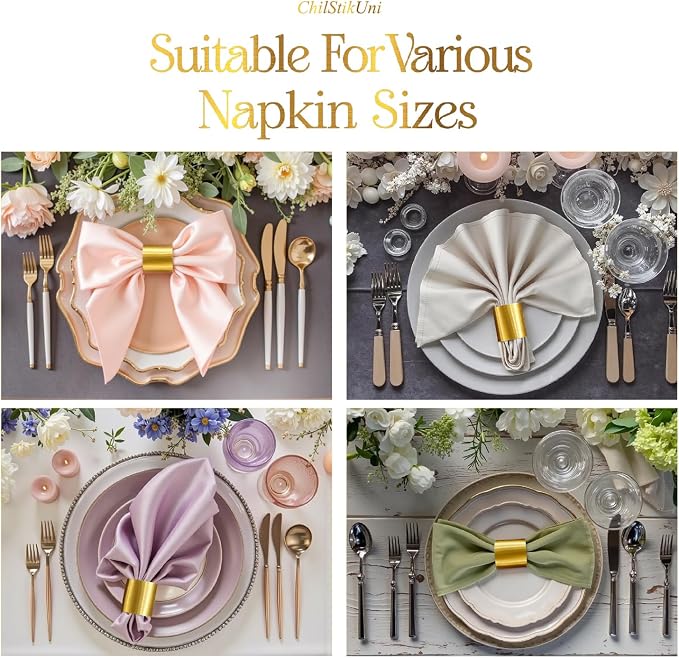Holiday Parties Napkin Rings Set of 200, 2 Colors in 1, Reusable Adjustable - Image 2
