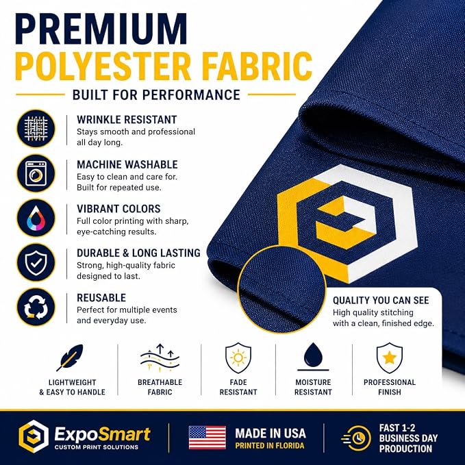 Custom Table Runner with Logo, Personalized Trade Show Table Runner, Full Color - Image 4