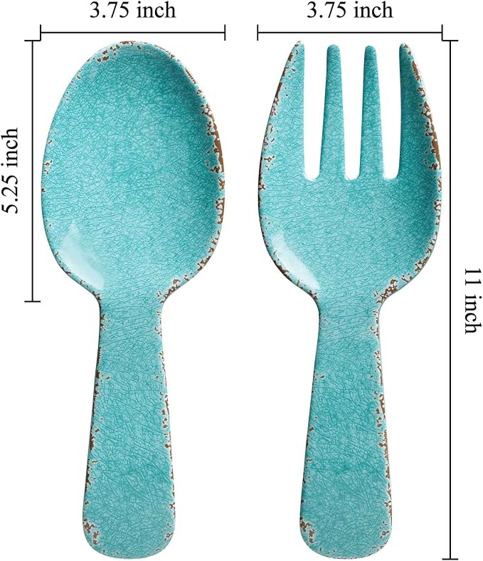 UPware Crackle Melamine Salad Servers, Serving Utensil Set, Includes Serving - Image 2