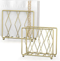 2 Pack Gold Napkin Holders for Table, Metal Set for Kitchen Counter | Two by LWSFF