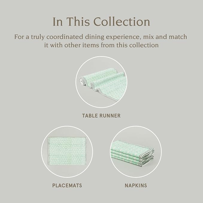 Over&Back 18x90 Hand-Blocked Printed Cotton Table Runner - Image 4
