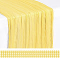 Showgeous 30 Pack Light Yellow Cheesecloth Table Runner, 17 x 108 Inches | Boho by Showgeous