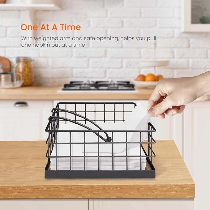 Napkin Holder for Table, Farmhouse Napkin Holders for Paper Napkins, Flat - Image 2