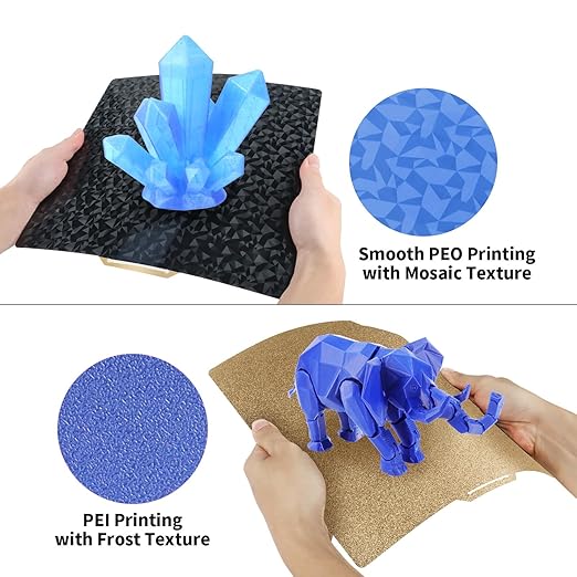 PEO+PEI Build Plate for Bambu Lab X1C/X1/P1P/P1S/P2S/A1, 257x257mm Double Sided PEO+PEI Spring Steel Bed Plate Flexible Textured Print Bed for Bambulab 3D Printers