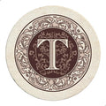 Thirstystone Monogram Round Natural Sandstone Coaster 4 Pack | 4" Diameter by Thirstystone