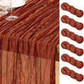 DeZerlor Terracotta Cheesecloth Table Runners 6 Pack Fall Runners | 120Inch by DeZerlor
