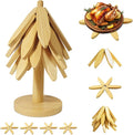 EGO LIFE Wooden Trivet Tree Set for Hot Dishes, 100% Natural Wood Trivets, Expandable Design Coasters, Foldable Tree-Sharped Placemats with 4PCS(Original Color)