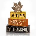 Moucuny 4 Pcs Fall Decor Wooden Maple Leaf Decoration Thanksgiving Tiered Tray by Moucuny