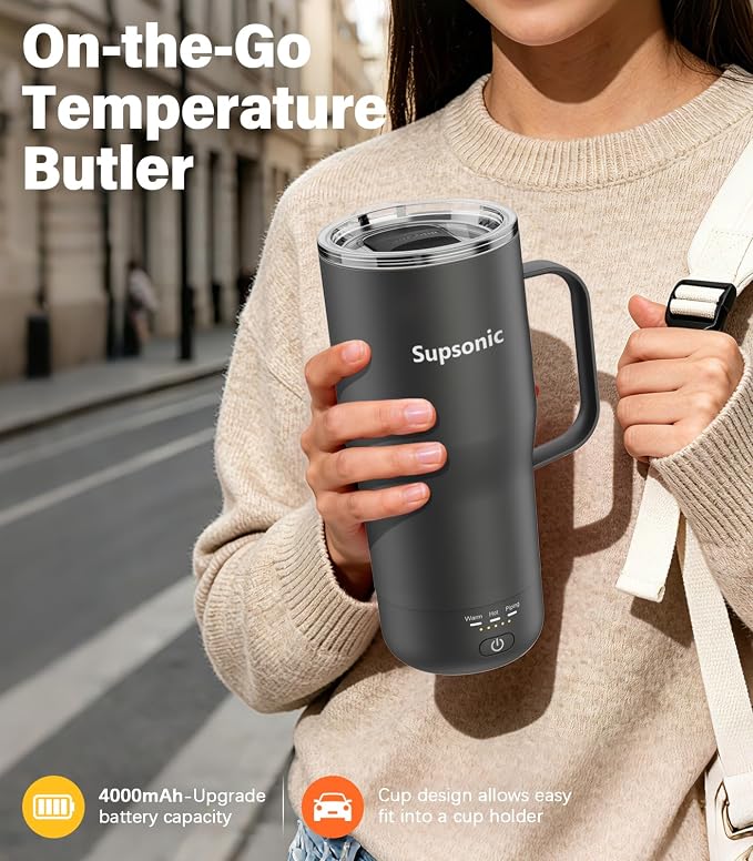 Supsonic Heated Coffee Mug, 20oz Electric Temperature Control Cup | Keeps - Image 4