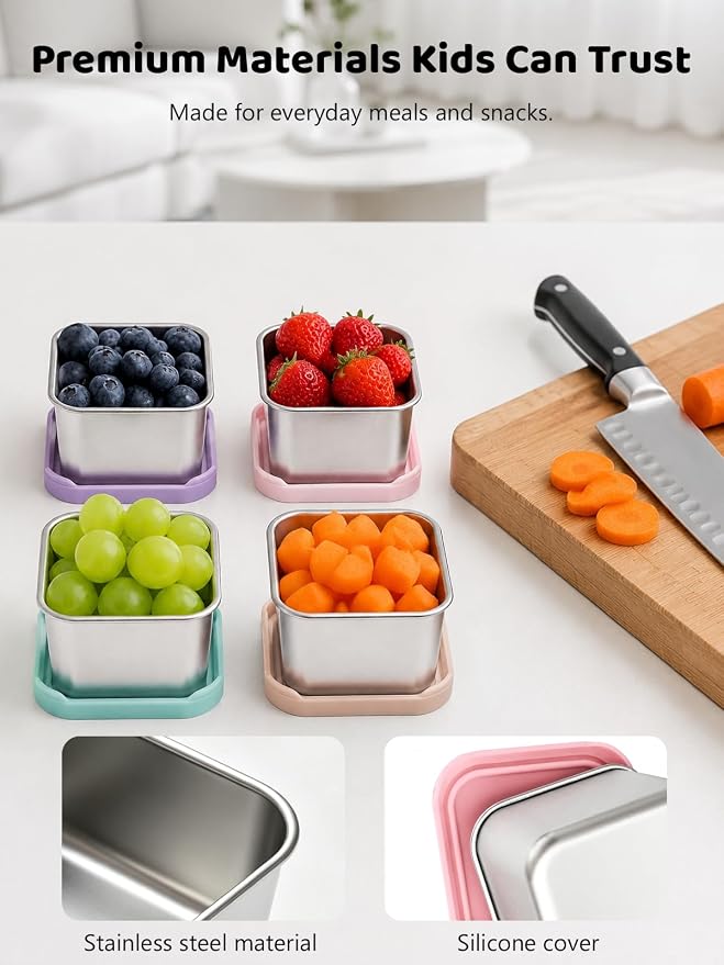 HTEVW 6 Pack Stainless Steel Snack Containers - Image 5