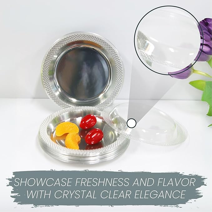 6 Inch Clear Plastic Plates 100 Bulk Pack - Disposable Cake Plates for Dessert & Appetizers, BBQ, Party, Travel and Events,Recyclable (pack of 100 clear)