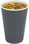 Restaurantware 16 Ounce Ripple Wall Disposable Coffee Cups, 500 Insulated Gray by Restaurantware