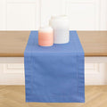 Solino Home Cotton Linen Table Runner Dusty Blue Hemstitch, 14 x 108 in | by SolinoHome