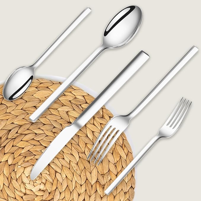 Silverware Set, 40-Piece Forged Flatware Cutlery Set Premium Stainless Steel - Image 8