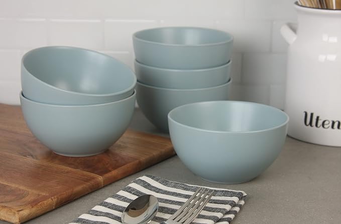 10 Strawberry Street Wazee Matte 5.5"/16oz Cereal Bowl, Mineral Blue - Image 3