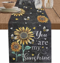 Farmhouse Sunflowers Short Table Runners 48 Inches, Cotton Linen Fabric Table by Edwiinsa