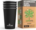 Stainless Steel Cups - 16 oz Pint Tumbler - Premium Metal Drinking Glasses | by GreensSteel