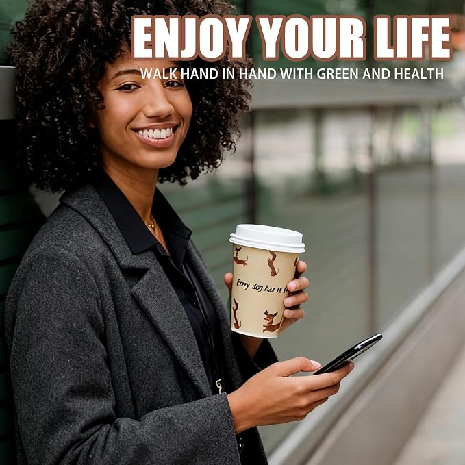 10 OZ 25 Pack Disposable Cups Paper Coffee Cups - Image 7