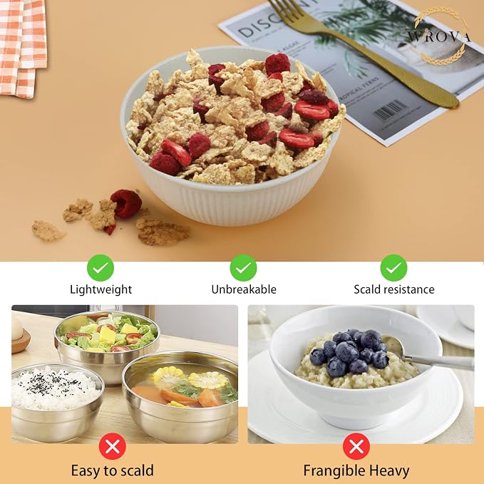Wheat Straw Cereal Bowls Set, Soup Bowls Microwave Safe - Image 4