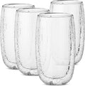 BTaT- Double Walled Glasses, 4 Pack, 12 oz, Insulated Dotted Glass Cups by BrewToATea