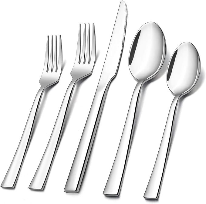 20-Piece Silverware Set, E-far Stainless Steel Flatware Set Service by E-far