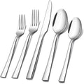 E-far 60-Piece Silverware Set, Stainless Steel Flatware Set Service by E-far