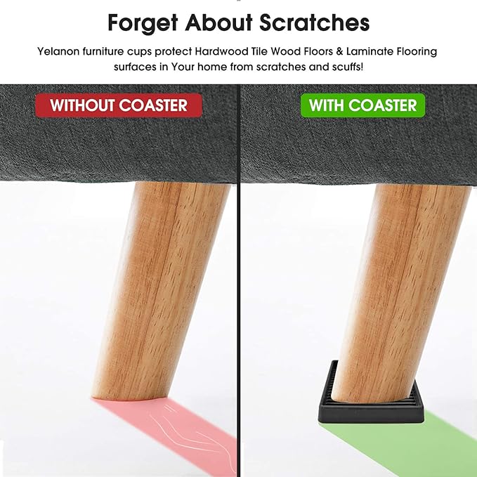 Furniture Coasters, Rubber Furniture Feet, Anti Slide Floor Protector - Image 4