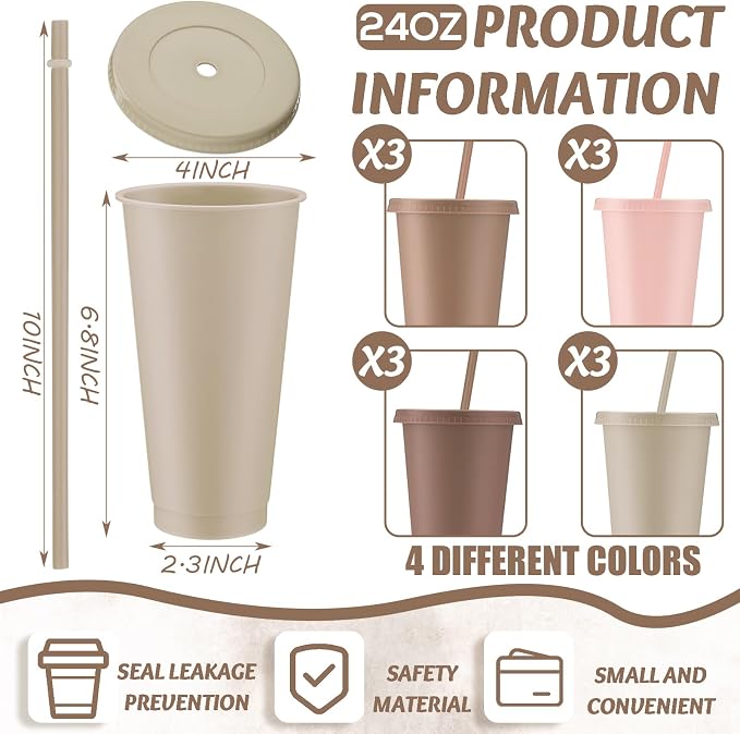 Skylety 12 Pcs Boho Plastic Cups - Image 2