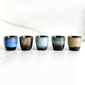 Rubdub Ceramic Japanese Tea Cup Set, 5oz Coffee Cup No Handle, Teacup of 5 by Rubdub