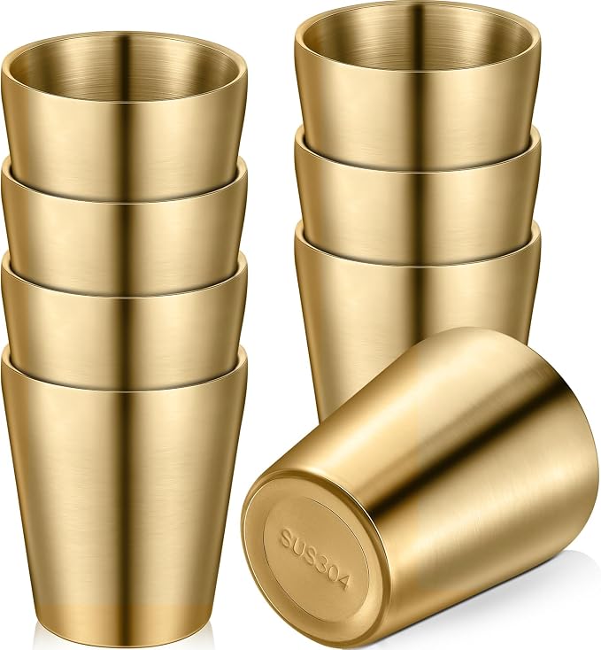 Mimorou 8 Pack Stainless Steel Insulated Cup 10 oz Metal Tumbler Double Wall by Mimorou