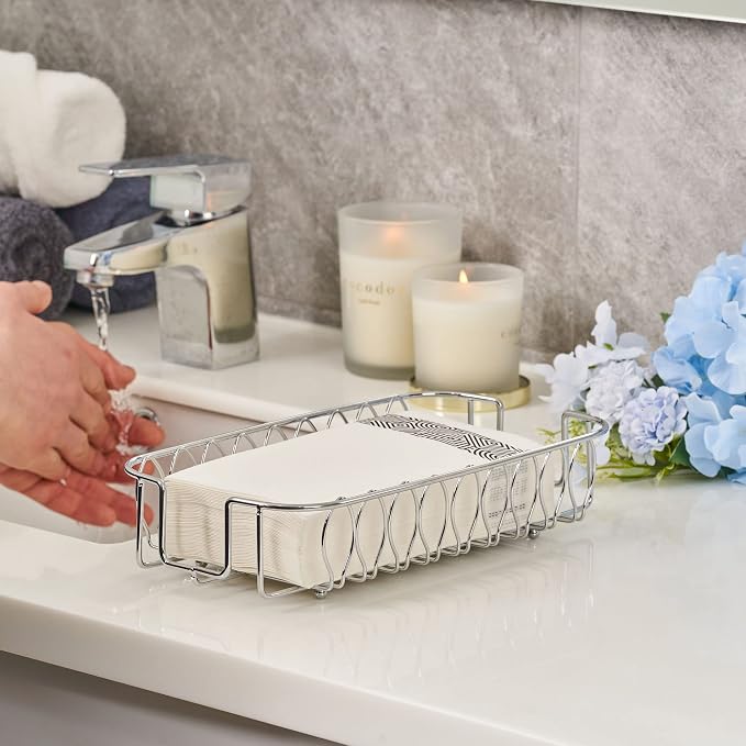 Guest Towel Holder Tray for Bathroom Countertop, Powder Room & Vanity Use - Image 4