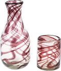 NOVICA Artisan Handblown Recycled Glass Carafe Brown Cup Clear Mexico Tableware by Novica