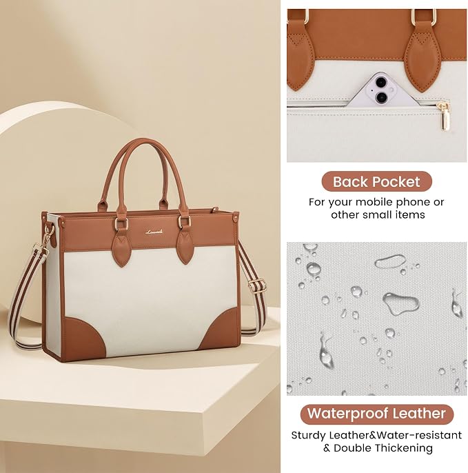 LOVEVOOK Laptop Bag for Women 15.6 lnch, Waterproof Laptops Tote Bags for Womens - Image 5