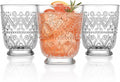 Set of 4 Whiskey Glasses Vintage Textured Hobnail Double Old Fashioned Drinkng by MosJos
