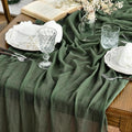 Artoid Mode Boho Cheesecloth Gauze Forest Green Wedding Table Runner, 160 Inch by ArtoidMode