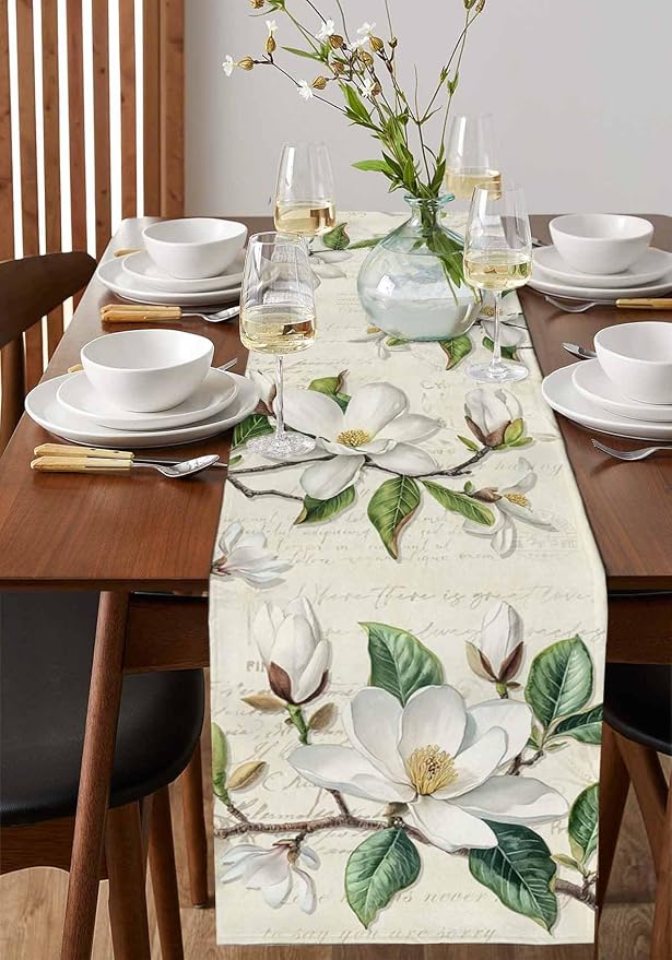 Vintage Floral Spring Table Runners 48 Inches Long, Rustic Botanical Table - Image 2
