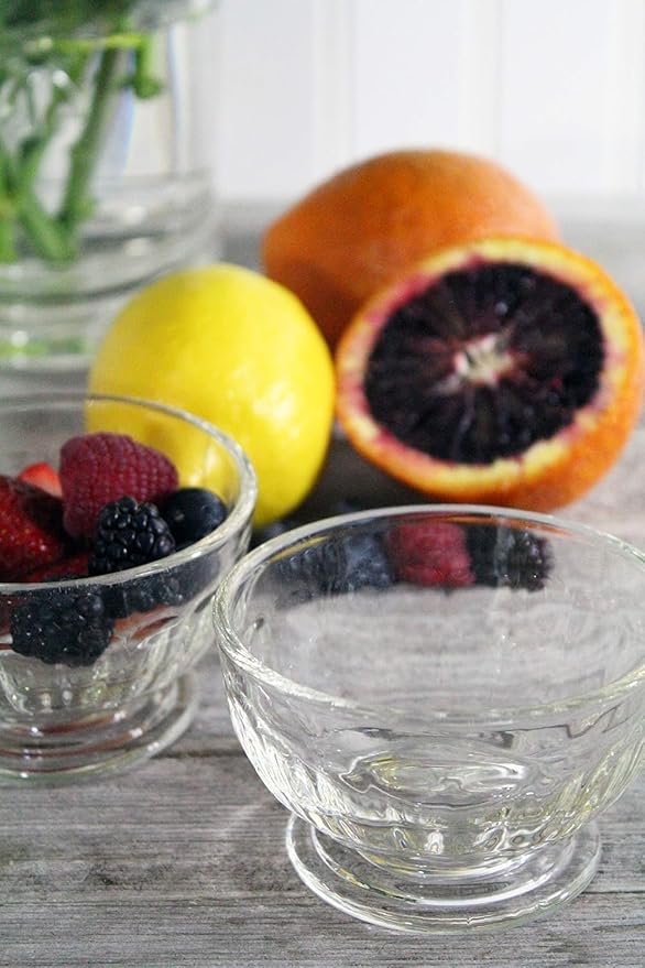 La Rochere Perigord Mini Glass Bowls Set of 6 – Classic French Mini Footed Bowls with Faceted Ribbed Design – Pressed Small Glass Dessert Cups for Fruit, Ice Cream & Elegant Entertaining (4.5 Oz)