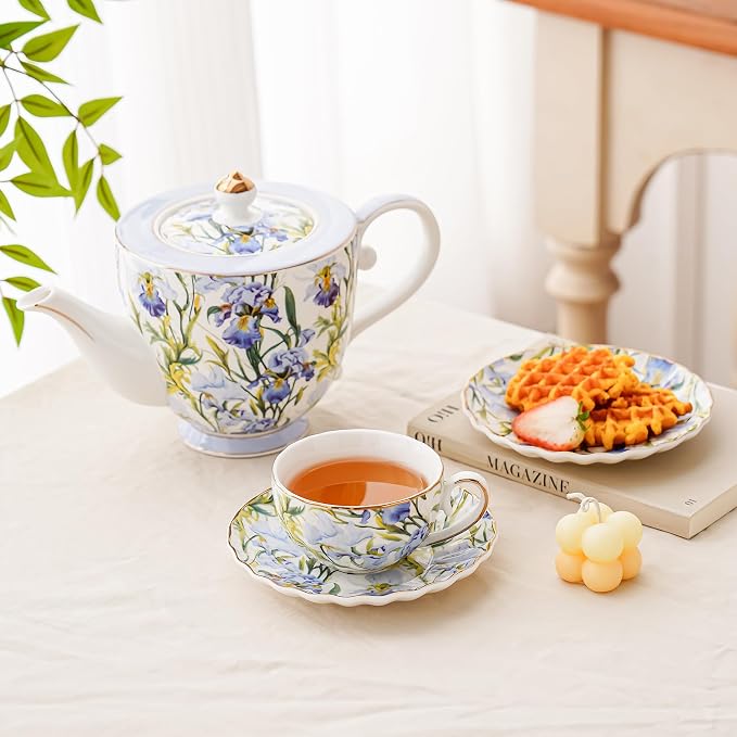 Agyiuns Tea Cup and Saucers, 6.4oz Floral Tea Cups - Image 3
