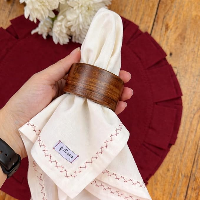 Classic Handmade Napkin Rings Set, Dining Table Holders - Image 3