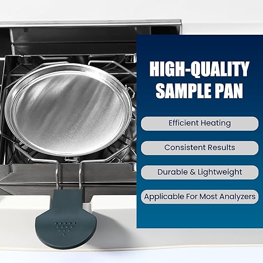 50 Pcs Aluminum Sample Pans 90mm Weight Scale Tray Disposable Round Lab Trays Fits Moisture Analyzer Laboratory Balance Dish Plate for Moisture Tester