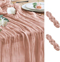 Cheesecloth Table Runner Dusty Pink 10FT Boho Gauze, 2 Pack | 120 Inch Cheese by Wokceer