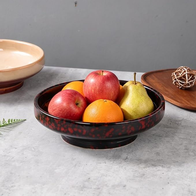 Ceramic Fruit Bowl for Kitchen Counter, Decorative Pedestal Bowl for Table - Image 6