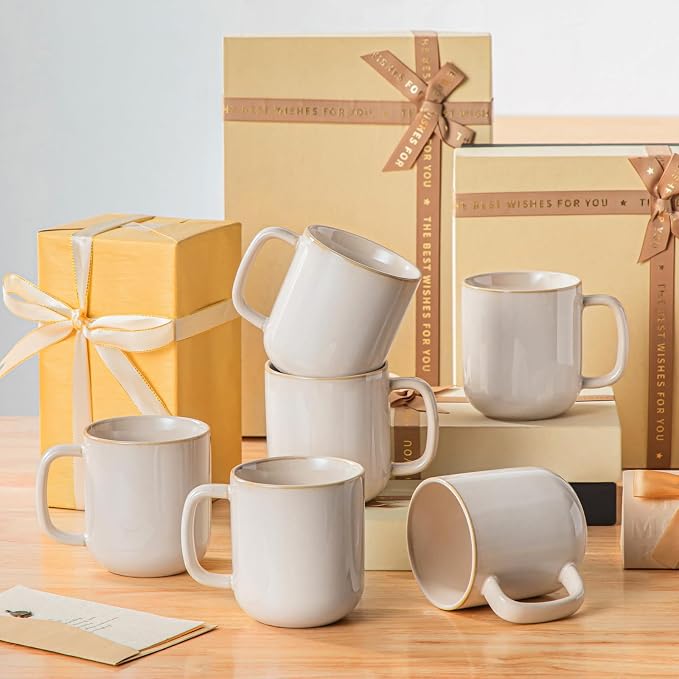 vancasso 16 oz Coffee Mugs Set of 6, Large Ceramic Mug - Image 7