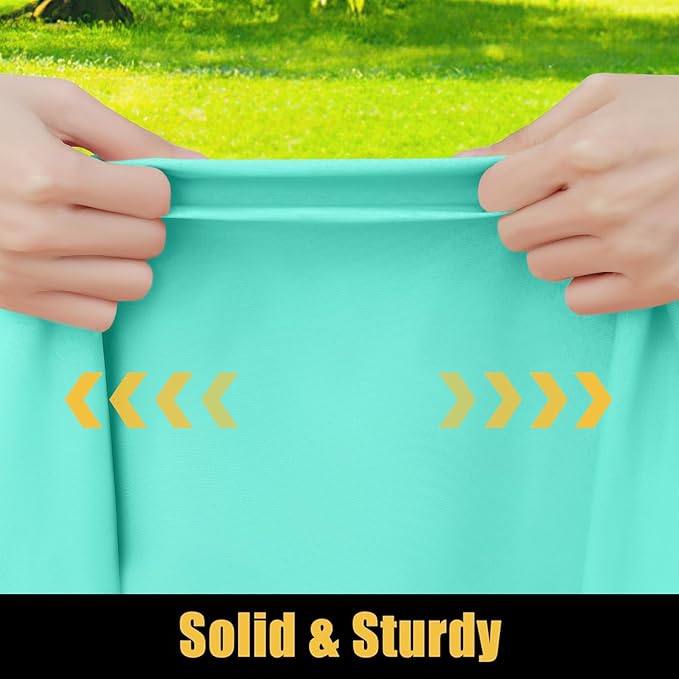 Smiry Rectangle Picnic Table Cloth, Waterproof Elastic Fitted Tablecloths for 6 Foot Tables, Washable Polyester Table Cover for Camping, Indoor and Outdoor (Aqua, 30"x72")