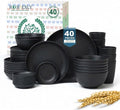 Plates and Bowls Sets, 40-Piece Modern Wheat Straw Dinnerware Sets by HOMIENLY