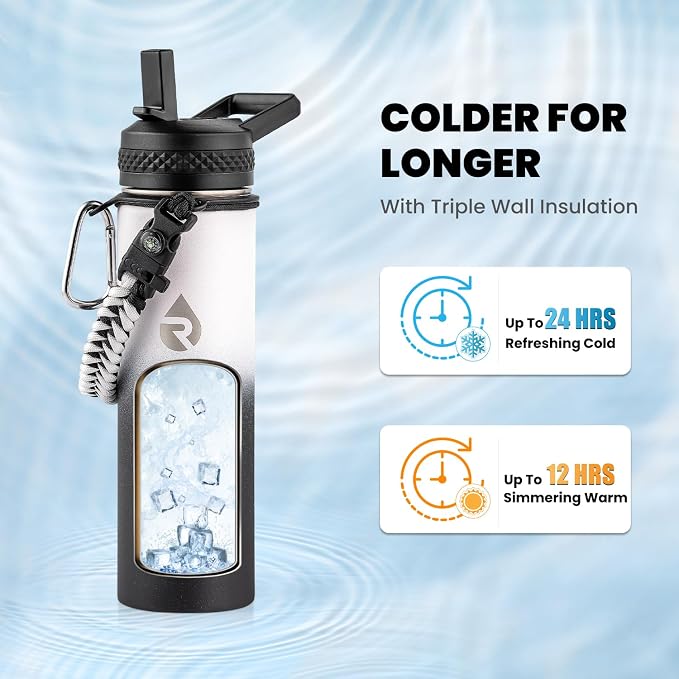 RAYMYLO Insulated Water Bottle 20 oz, Triple Wall Vacuum Stainless Steel | - Image 2