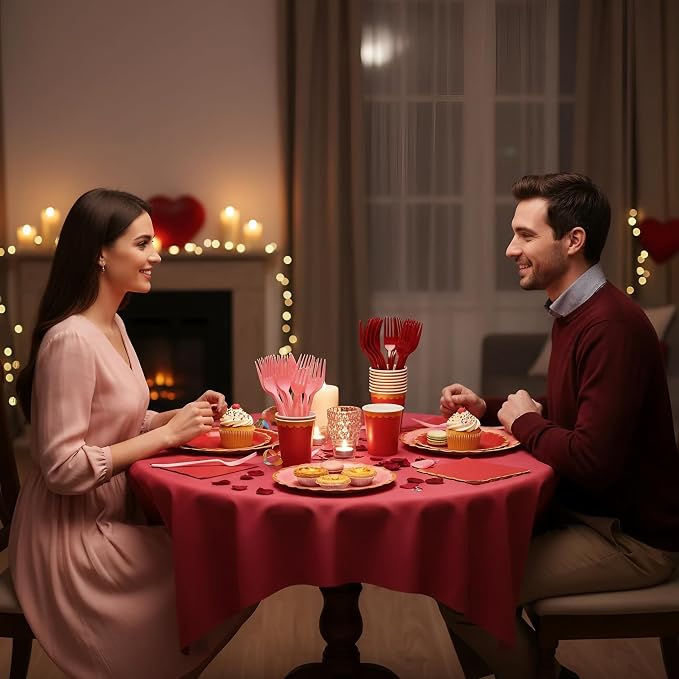 Burgundy Plates and Napkins Party Supplies - Image 7