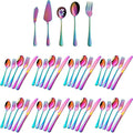 Rainbow Silverware Set Flatware Cutlery by VANDBAO