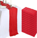 12 Pack 10Ft Red Cheesecloth Table Runner 23 x 120 Inch | Gauze Rustic Boho by CKIKU